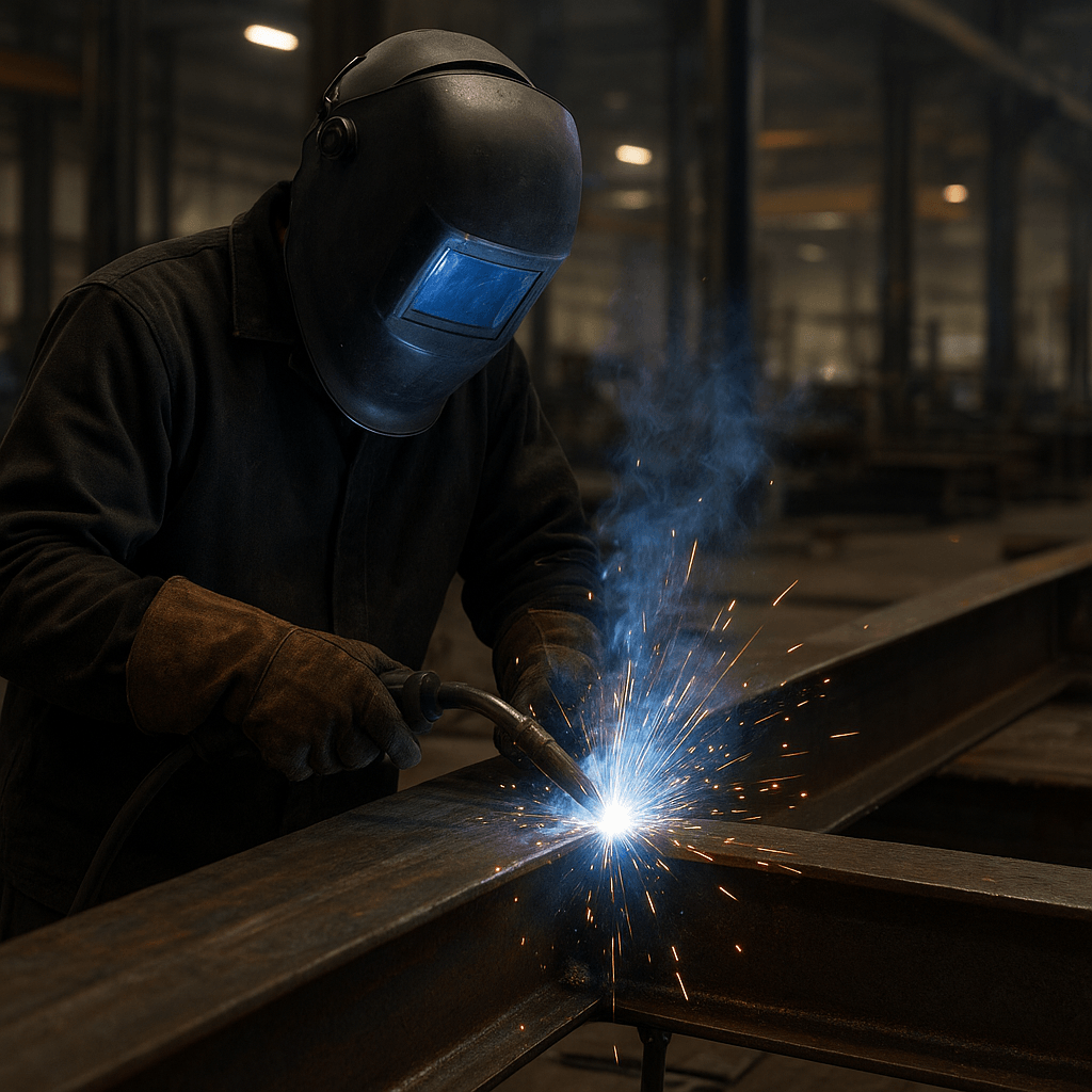 MIG-Schweissen von Stahlträgern